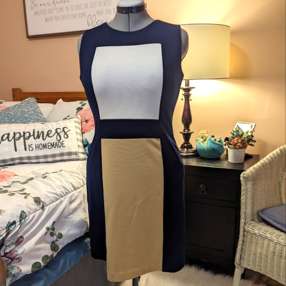 Calvin Klein three tone knee length dress size 8